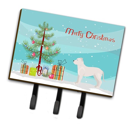 Carolines Treasures White Bullboxer Christmas Tree Leash or Key Holder CK3808TH68